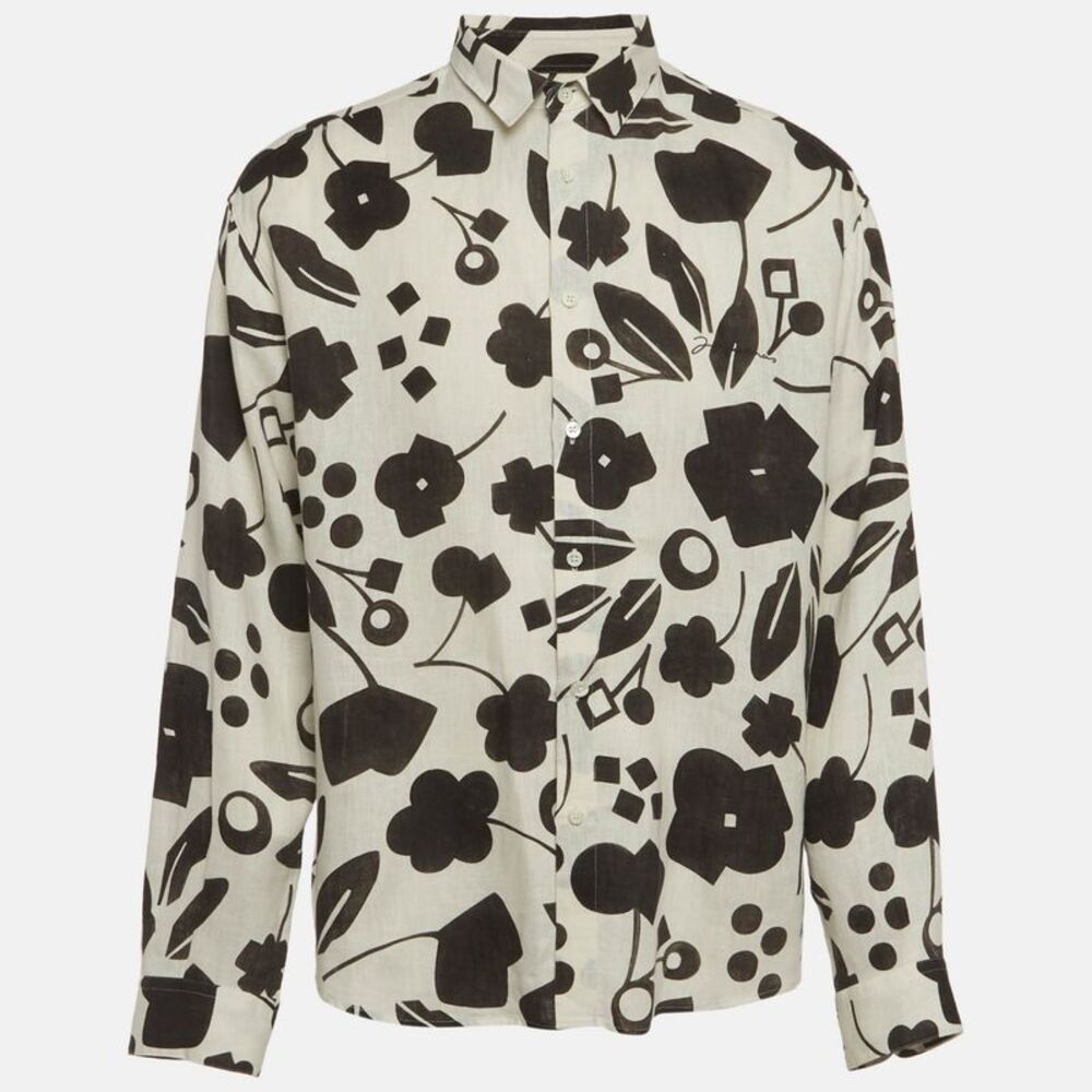 Jacquemus White/black Linen The Simon Shirt Xl